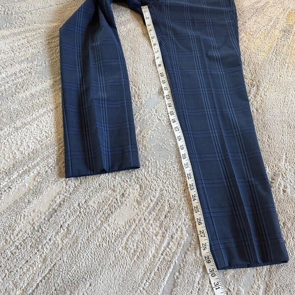 Banana Republic Ryan blue navy plaid wool trousers dress pants 6 new - Picture 9 of 13